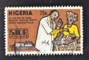 NIGERIA SCOTT #445 USED, 25k  ,1984
