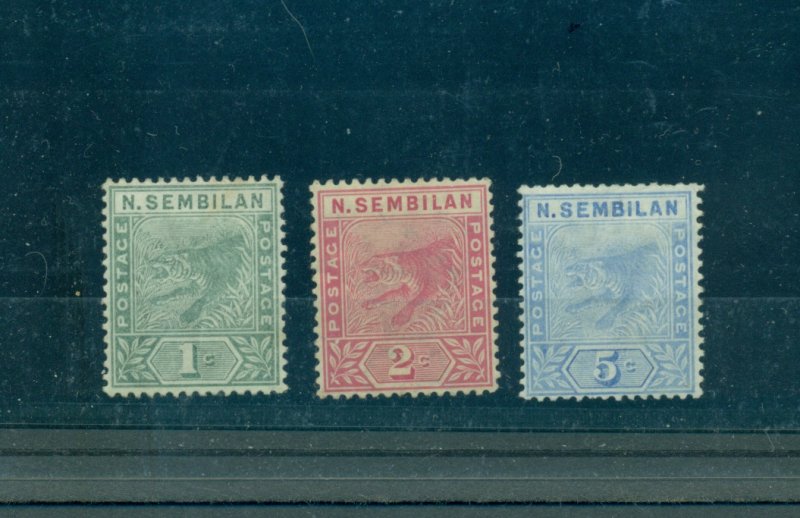 Malaya - Negri Sembilan, Sc# 2-4. 1891-4 Tigers. Mint. Cplt. $43.00.