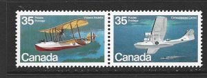 CANADA  845-46  AIRPLANES  35¢  PAIR  MNH  SHERWOOD STAMP