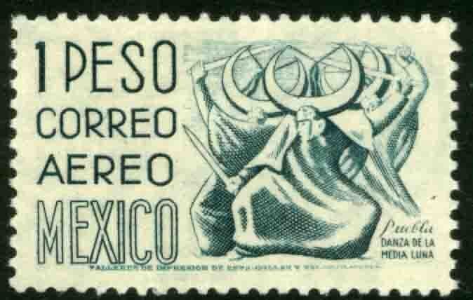 MEXICO C220G, $1Peso 1950 Definitive 2nd Printing wmk 300 PERF 11 MINT, NH F-VF