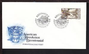 Denmark Sailing Ship 1976 U/A FDC BIN 22220