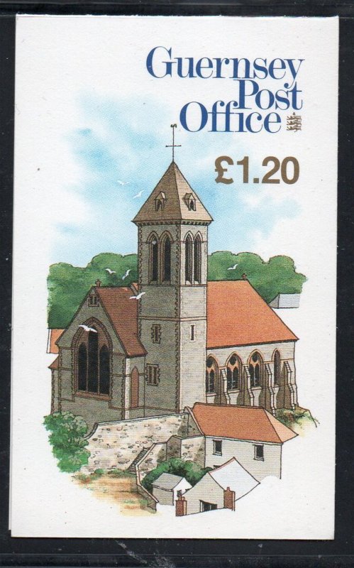 Guernsey Sc  374b 1989 views stamp booklet 4 x 12p, 4 x 18p mint NH