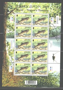 JERSEY 2001EUROPE+FAUNA#989-994 MNH;6 SHEETS=$27.00,1 set=$3.25(CMPLT ISSUE)