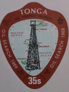 ​TONGA-1969 SC#236-OIL DERRICK & MAP OF TONGA-MNH VF HARD TO FIND