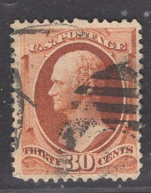 US Stamp #217 30c Orange Brown Hamilton USED SCV $90.00