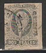 MEXICO 8, 2R 1861 ISSUE, BLOCK LETTERS, USED. VF-XF. (T14)