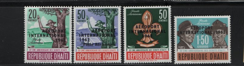 HAITI C196-C199 (4) Set, MNH, 1962 Overprinted AEROPORT INTERNATIONAL 1962