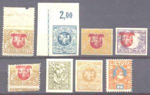 Lithuania 8 MH/MNH values/ varieties