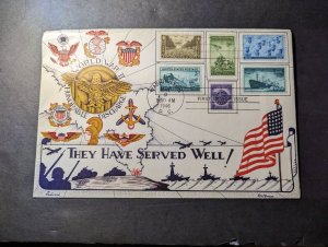 1946 USA WWII Honorable Discharge Souvenir First Day Cover FDC Washington DC