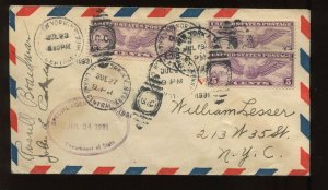 AAMC 1145 1931 NY to Istanbul Flight Cover Signed by Pilot Crew LV6454