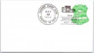 U.S. SPECIAL EVENT POSTMARK COVER ELKHART INDIANA STAMP CLUB 1957 - 1977 B