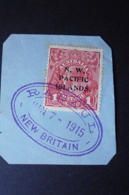 ***NWPI/NEW GUINEA**KGV HEAD 1d RED VARIETY**BROKEN (W) RABAUL OVAL CANCEL**VFU*