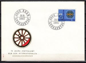 Switzerland, Scott cat. 486. Railroad Transportation issue. First day cover. ^