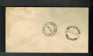 1938 Brisbane Australia to Salamana New Guinea FFC First Flight Cover