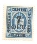 Denmark Sc 187 1926 7 ore ovpt on 4 o Official stamp mint