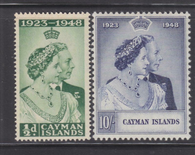 CAYMAN ISLANDS, 1948 Sliver Wedding pair, mnh.