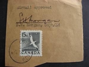 Canada CFPO 109 cancel on piece with approval signature too! Interesting item!