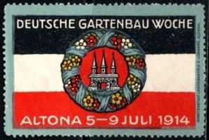 1914 Germany Poster Stamp German Gardening Week Altona 5-9 July