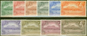 Montserrat 1932 set of 10 SG84-93 Fine Very Lightly Mtd Mint