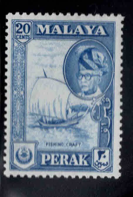 MALAYA Perak Scott 133 Fishing boat stamp