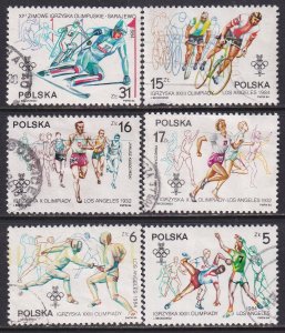 Poland 1984 Sc 2617-22 Los Angeles Summer Olympic Games Stamp Used