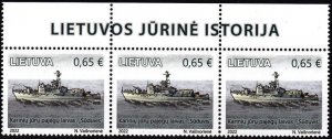 LITHUANIA 2022-13 Navy History: War Ship. Suduvis Minesweeper. Top 3v Title, MNH