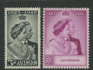 Ascension - Scott 52-53 -  Silver Wedding Issue-1948 - MNH - Set of 2 Stamps