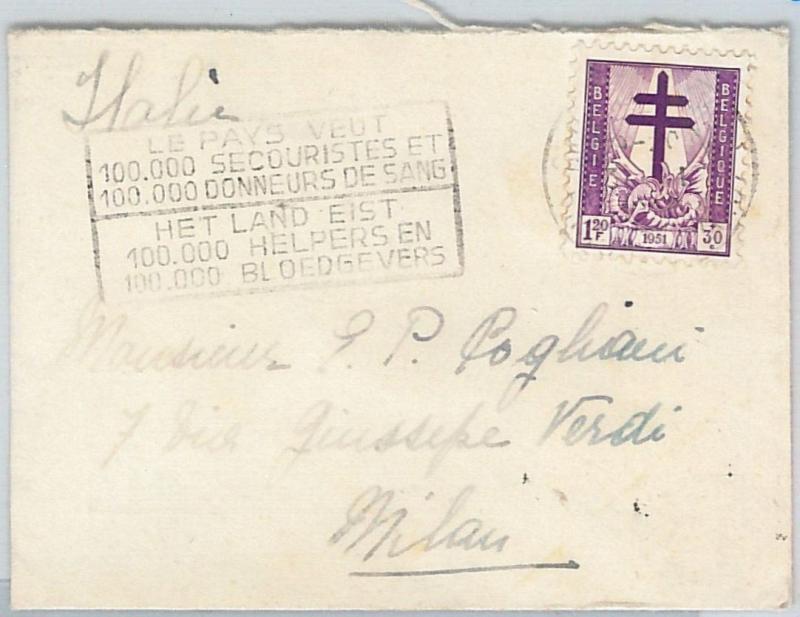 58001 - BELGIUM Belgique - POSTAL HISTORY: COVER  1952 - MEDICINE Tuberculosis