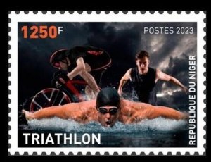 NIGER 2023 - OLYMPIC GAMES PARIS 2024 FRANCE - TRIATHLON CYCLING SWIMMING - MNH-