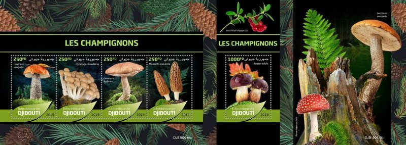 Z08 IMPERF DJB190610ab Djibouti 2019 Mushrooms MNH ** Postfrisch