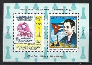 CUBA 3054 MNH CHESS SS [D5]-2