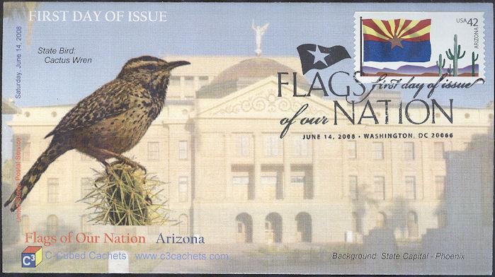 #4277 FOON: Arizona Flag C-Cubed FDC