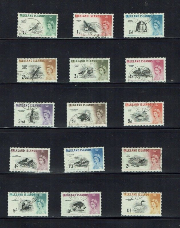 Falkland Islands: 1960, Definitive set, Birds, Fine Used,