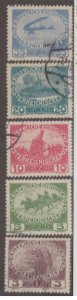 Austria Scott #B3-B7 Stamp - Used Set