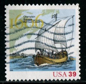 4073 US 39c Samuel de Champlain SA, used