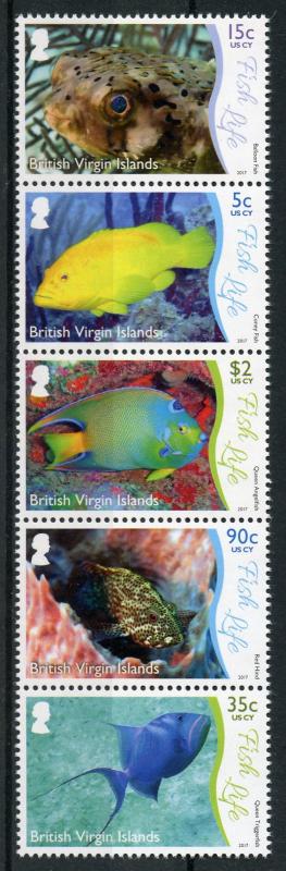 British Virgin Islands BVI Fish Stamps 2017 MNH Underwater Life Pt 2 5v Strip