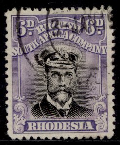 RHODESIA GV SG295, 6d jet-black & lilac, FINE USED. Cat £12.