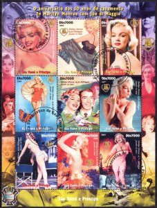 Sao Tome And Principe 2004 Cinema Actress Marilyn Monroe Sheet Used CTO Private