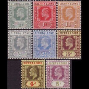 SIERRA LEONE 1907 - Scott# 90-7 King EVII 1/2-5p LH