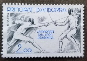 *FREE SHIP Andorra World Championships Fencing 1981 Sport Games (stamp) MNH
