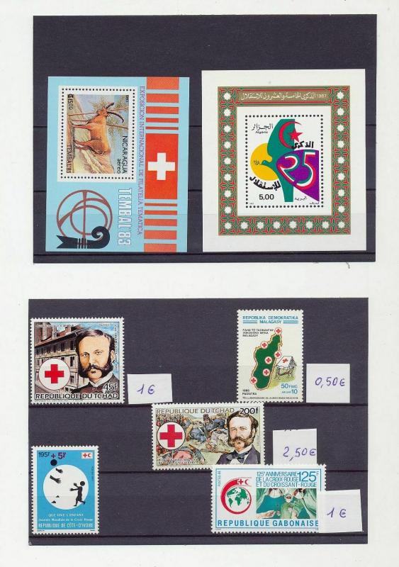 Jordan Norway Lux Algeria RED CROSS Sheets MNH MH (40+) Ref DD641