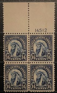 US Stamps-SC# 565 - MNH - Block Of 4 With Plate Number - SCV = $38.00