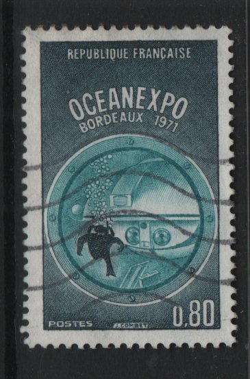 France   #1300  used  1971  underwater exploration
