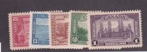 Canada Scott # 241 - 245 VF OG lightly hinged nice color cv $ 142 ! see pic !