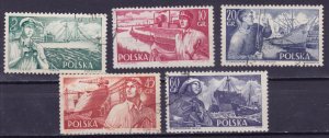 Poland, 1956, Polish Ships, Mi#959-63, used