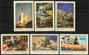 Chad Stamp C95-C100  - Apollo 15 moon landing