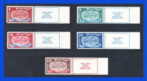 1948 - Israel - Scott n 10 / 14  C/ Tab - MNH - Lujo - IS- 33 - 02