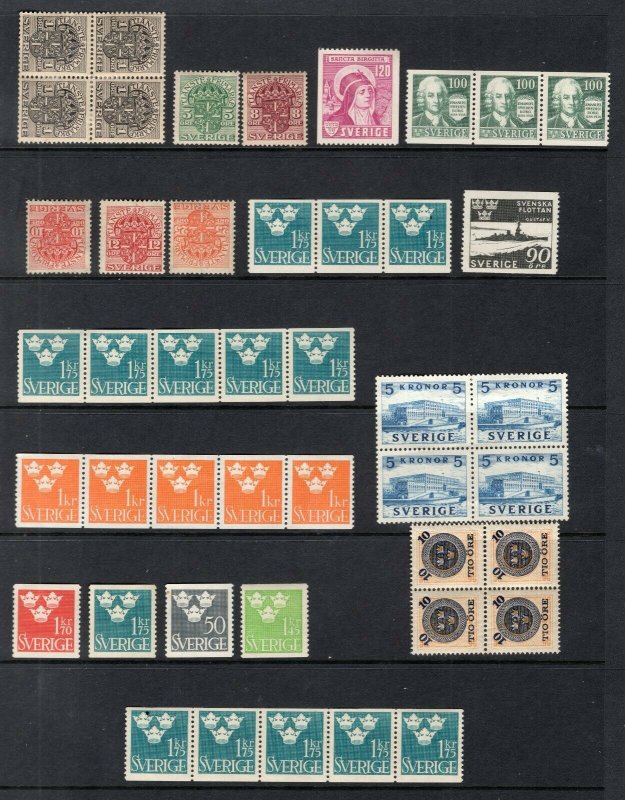 SWEDEN 1920s - 1950s INTERESTING LOT INCLUDING BETTER MNH STAMPS + SOME EXTRAS