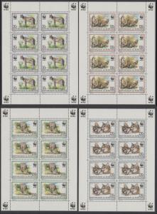 XG-BA113 BURUNDI - Wwf, 1992 Wild Animals, 4 Miniature Sheets MNH