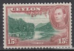 Ceylon - 1938 KGVI 15c Sc# 282 - MLH  (8705)